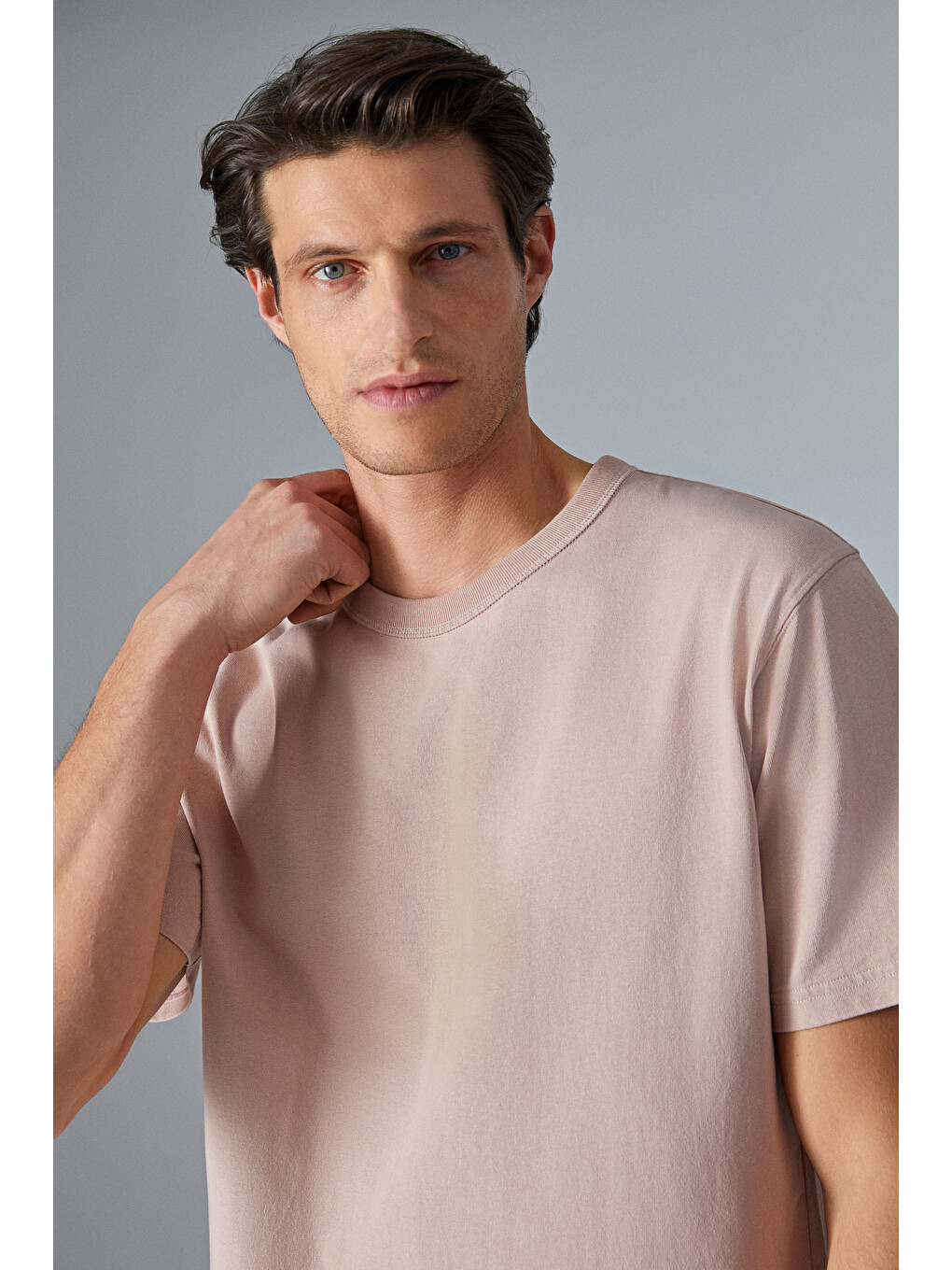 Pembe Peltz Erkek Relaxed Bisiklet Yaka Kısa Kollu Gülkurusu T-shirt-3
