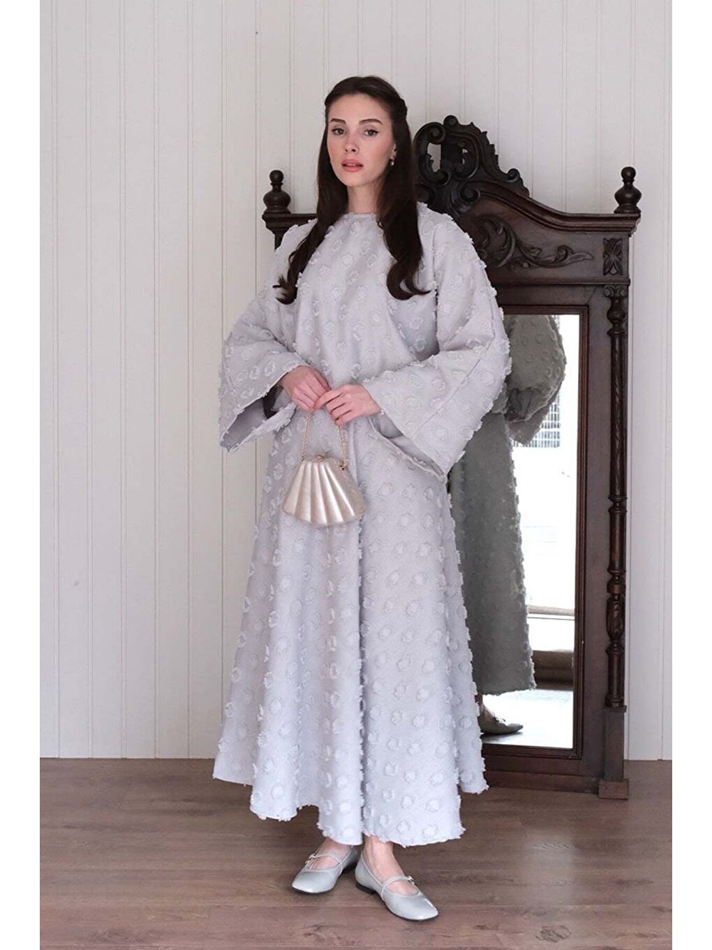 Buz Gri Püskül Detay Etek Takım