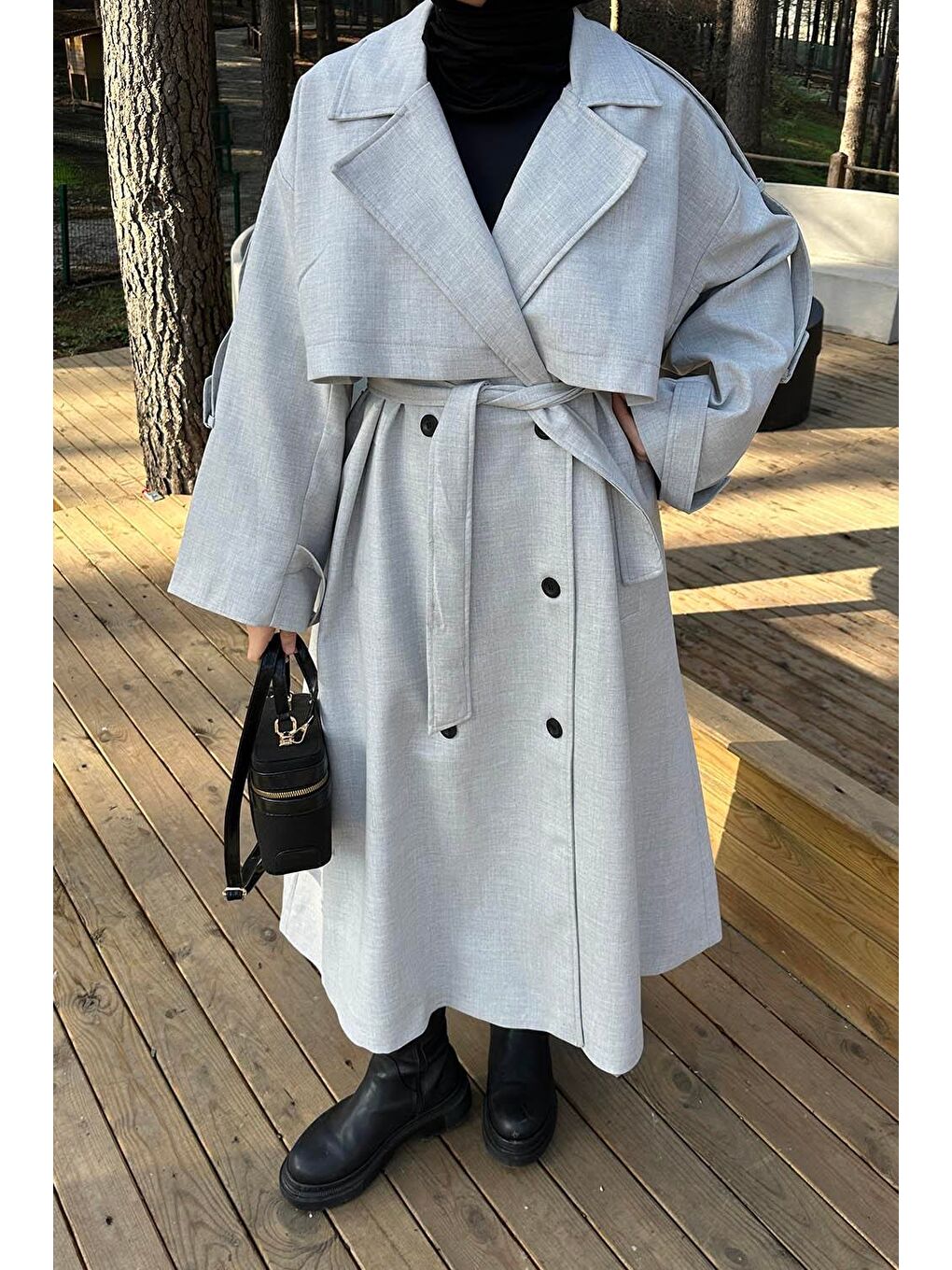 Kuşaklı Poliviskon Trenç Gri-2