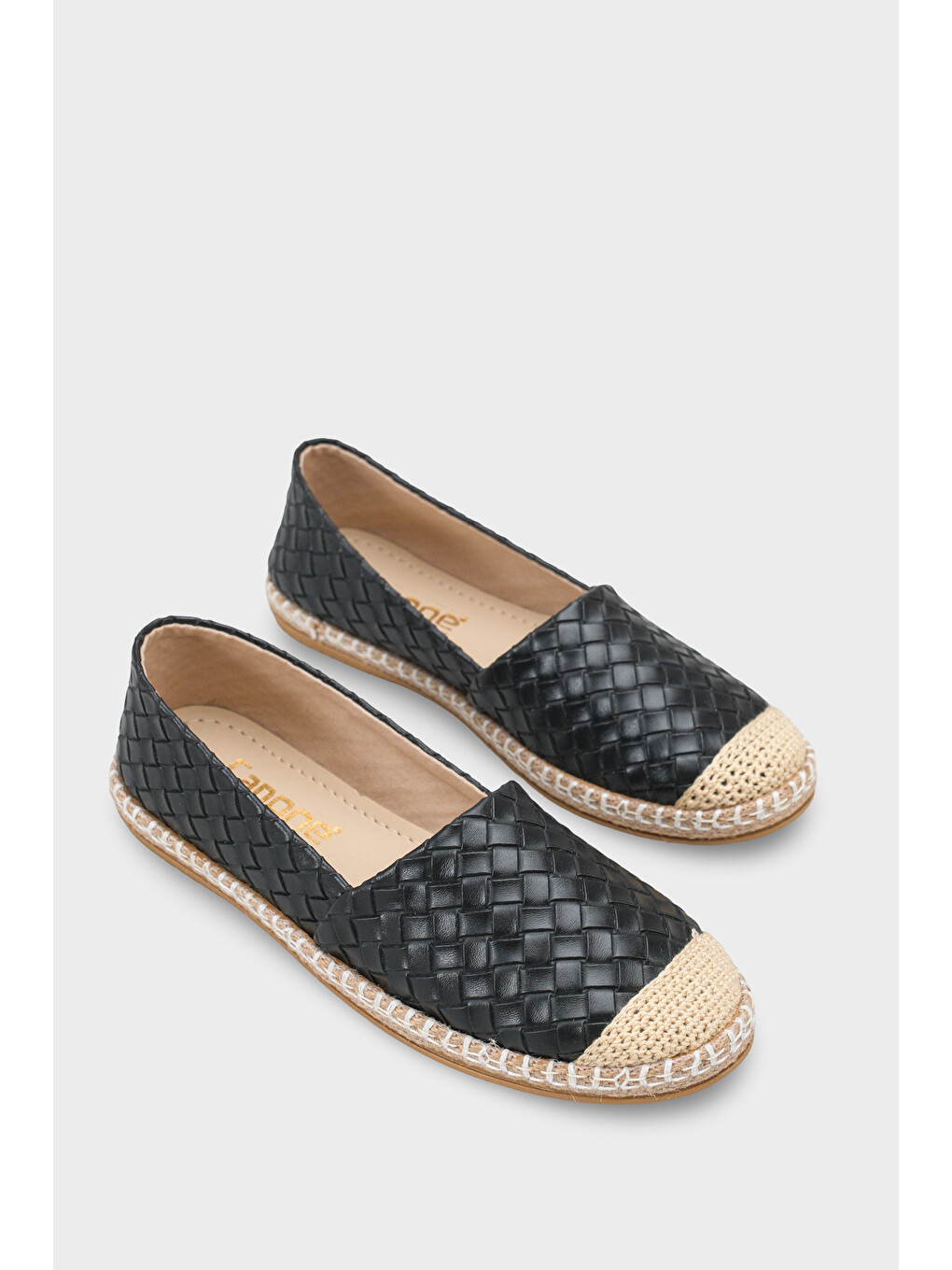 Siyah Pasarella Cilt Kadın Espadril-1