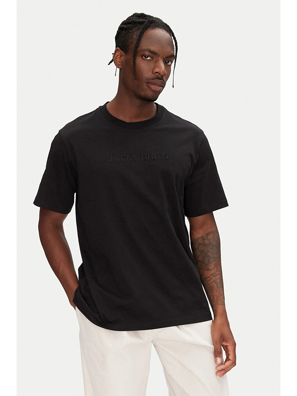 Siyah Core Jcorecharge %100 Pamuk Relaxed Fit Logolu Tişört 12273070