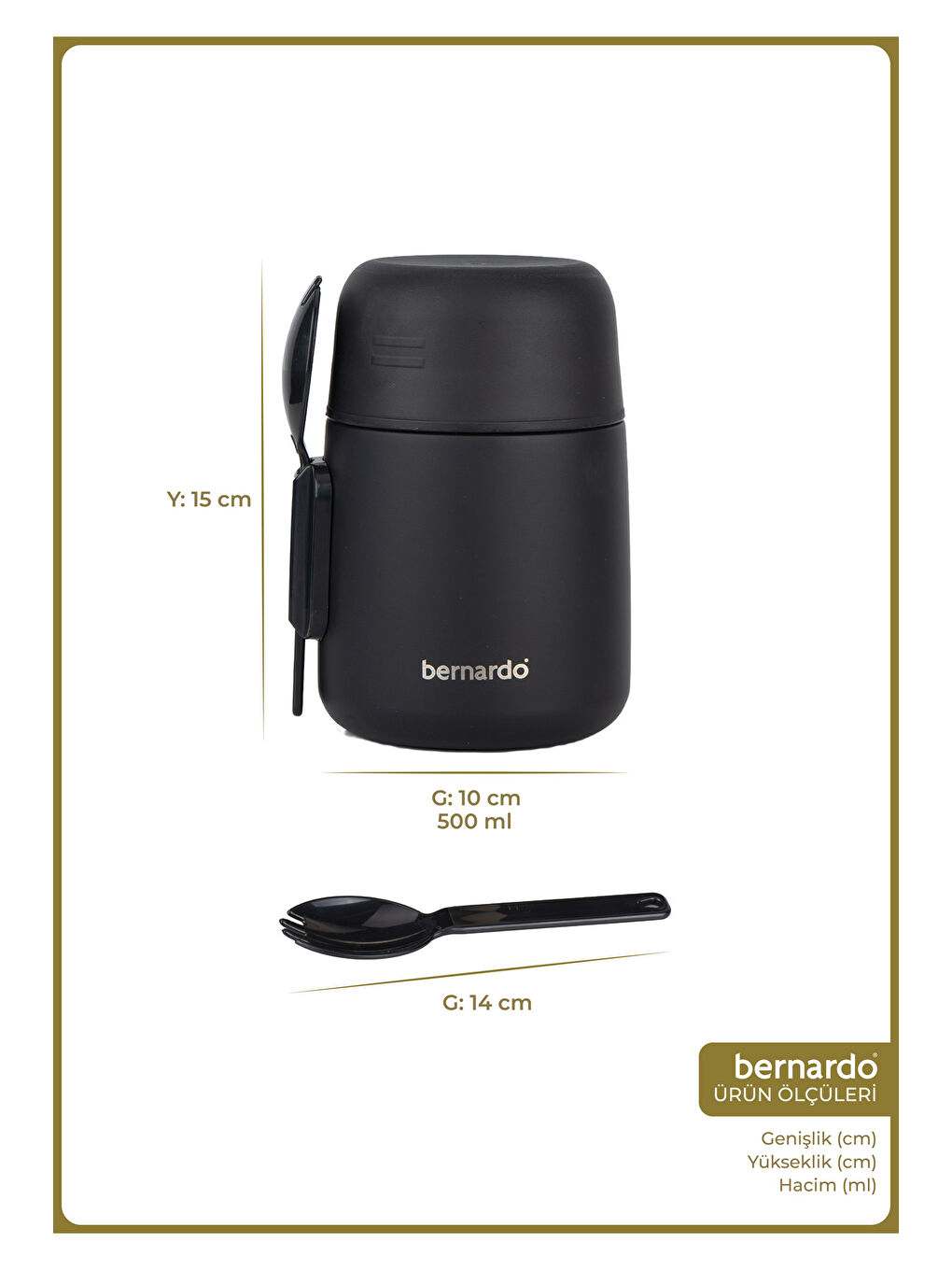 Duo Yemek Termosu 500 ml Siyah-1