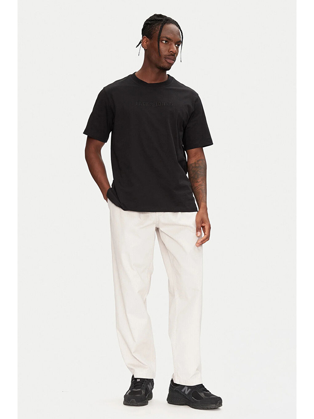 Siyah Core Jcorecharge %100 Pamuk Relaxed Fit Logolu Tişört 12273070-1