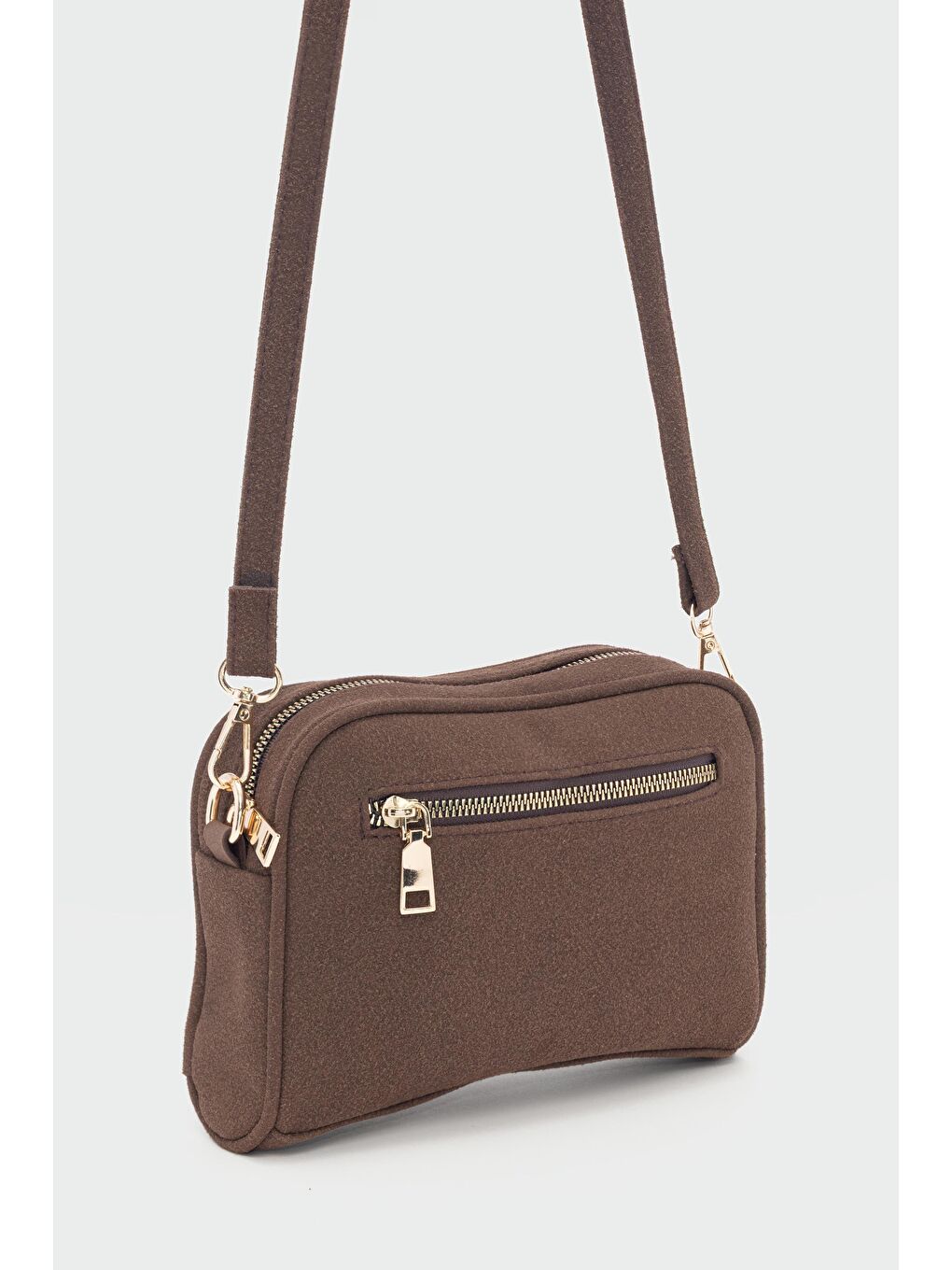 Kahverengi Hana Süet Çapraz Çanta Kahve-5