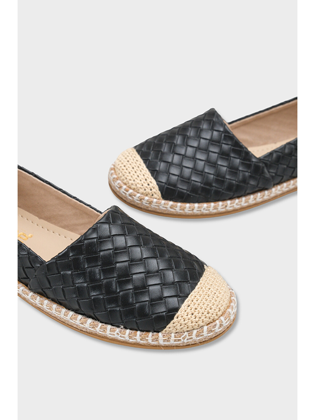 Siyah Pasarella Cilt Kadın Espadril-4