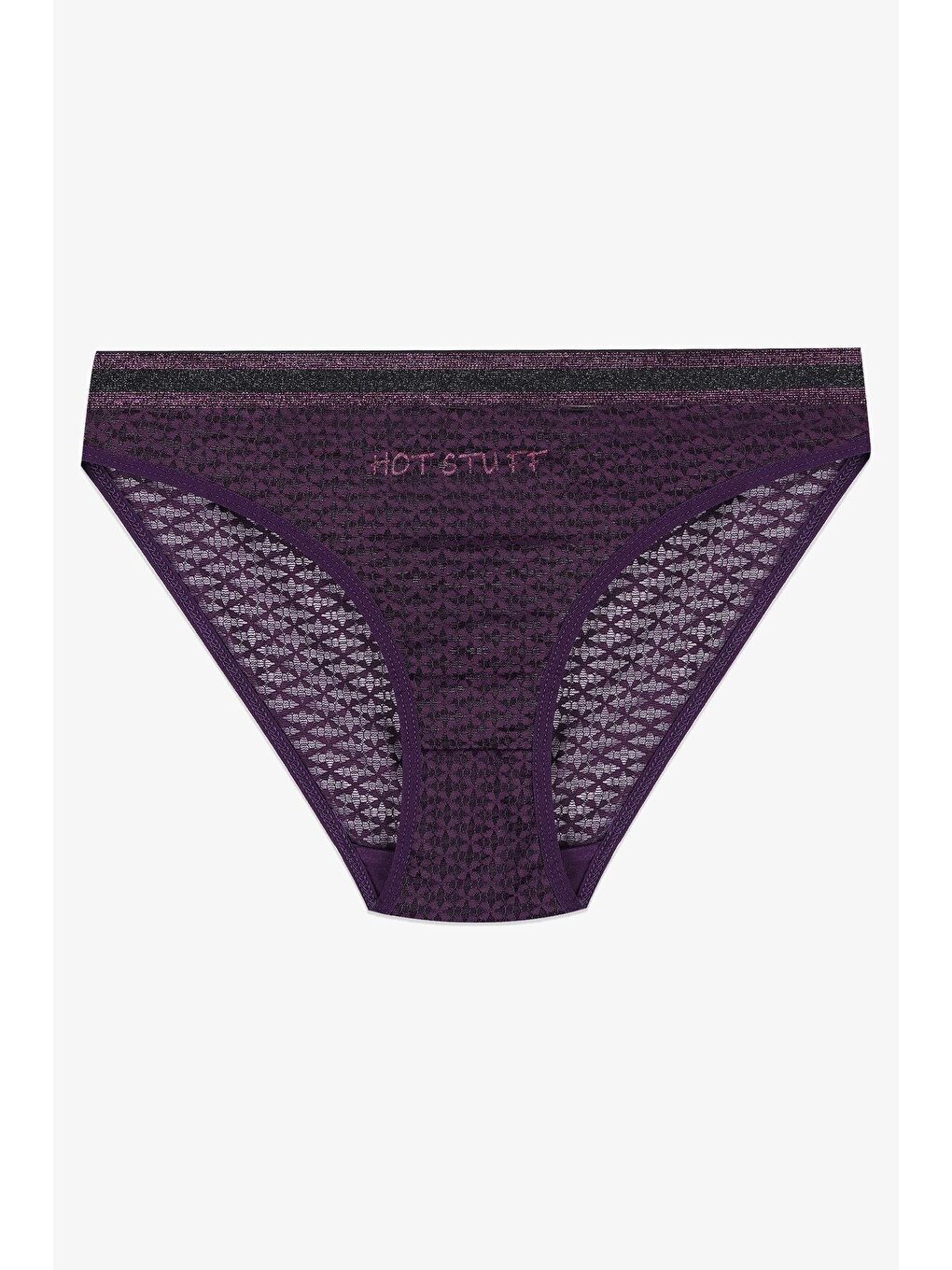 Lacivert Kadın 3'lü Dantelli - Baskılı Külot-1