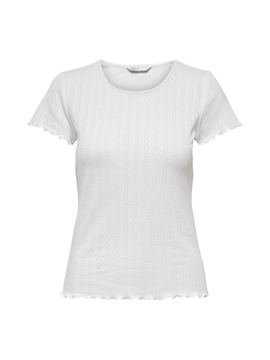 Beyaz Onlcarlotta % 100 Pamuk Slim Fit Yuvarlak Yaka Kadın T Shirt 15256154-3