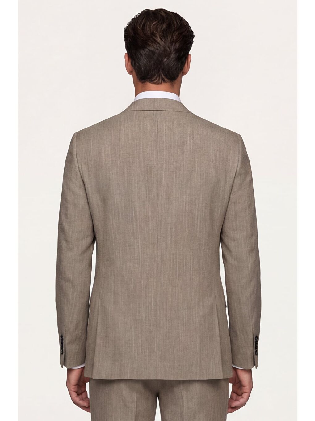 Giotelli Erkek Bej Dar Kesim Slim Fit Viskon 6 Drop Yelekli Takım Elbise-4