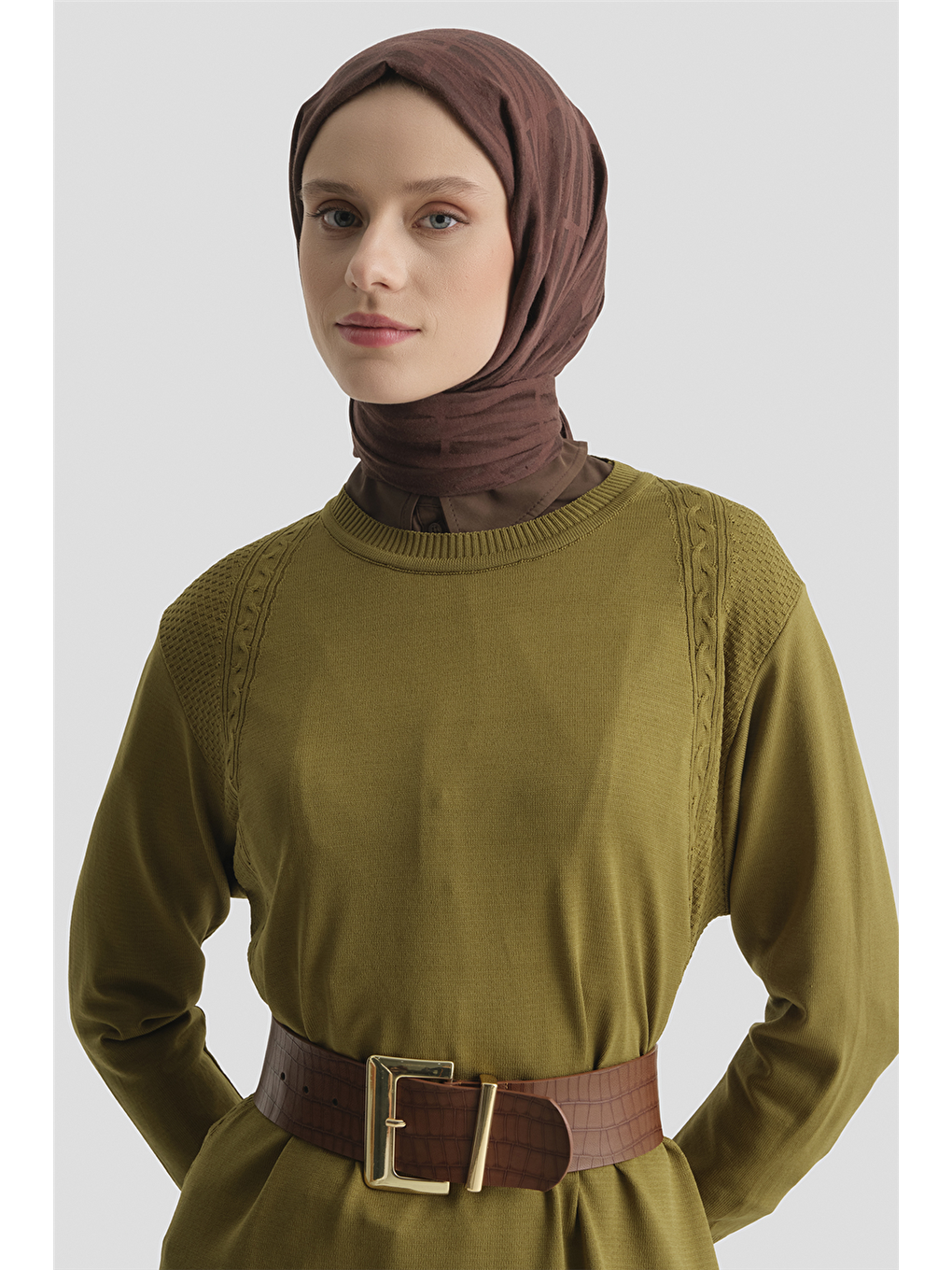 Triko Tunik 25Kd5005 Yağ Yeşili-1