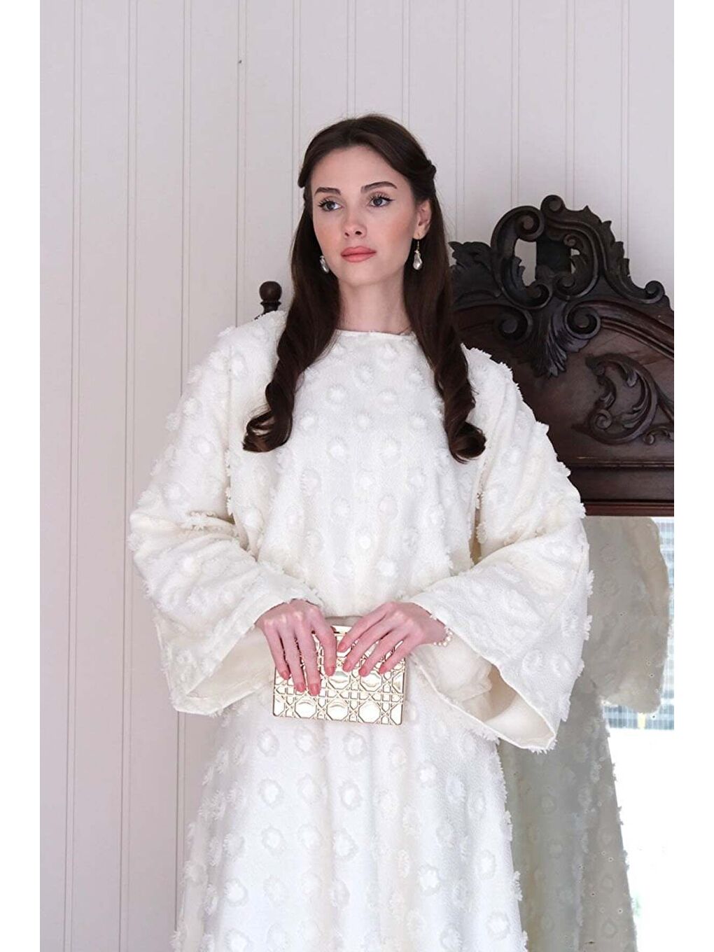 Ekru Püskül Detay Etek Takım-6