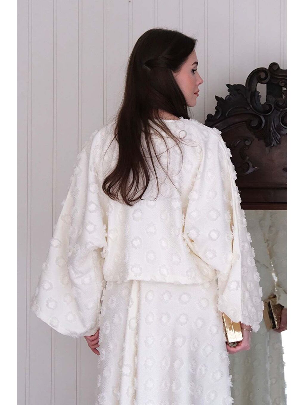 Ekru Püskül Detay Etek Takım-7