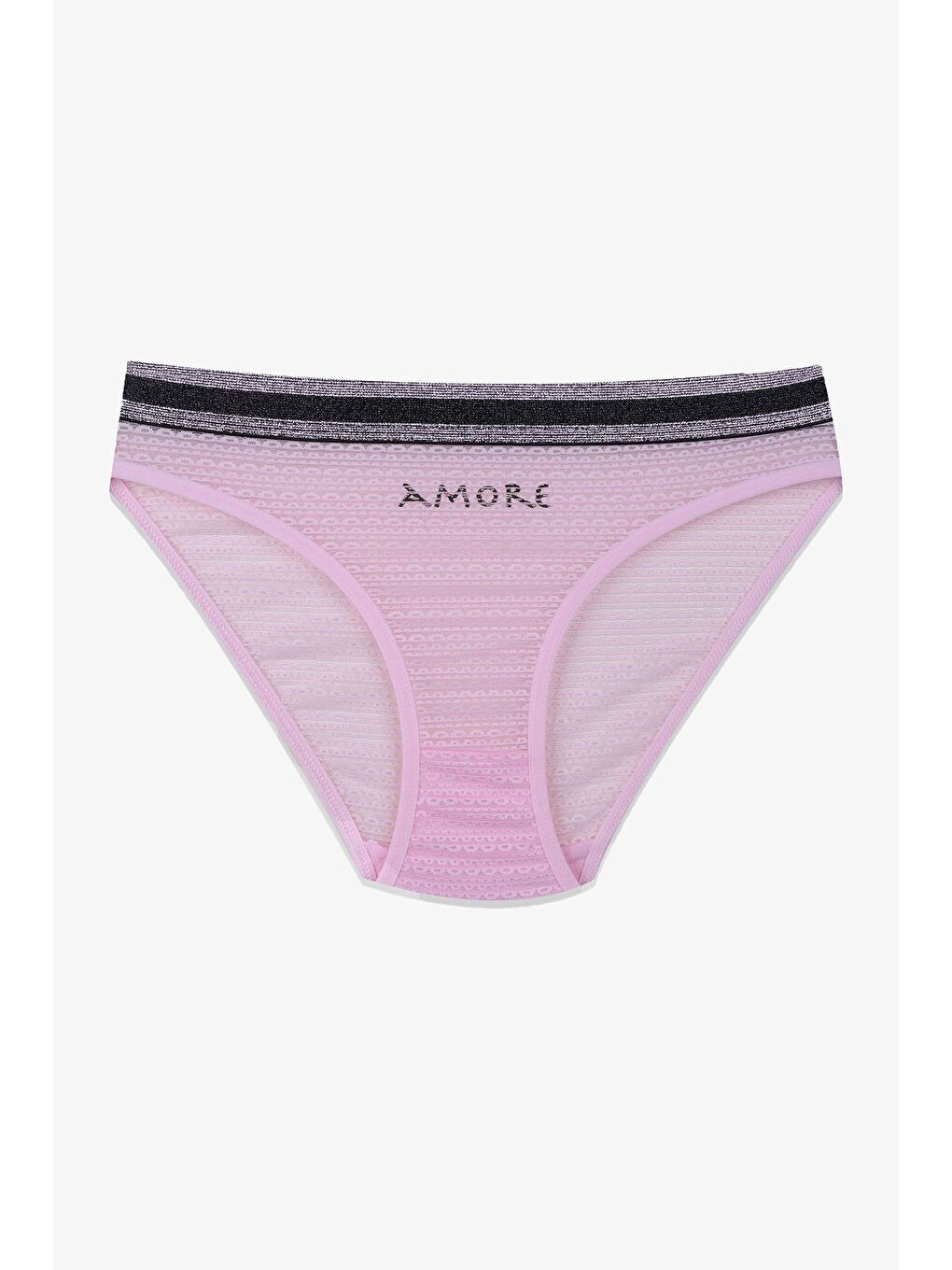 Pembe Kadın 3'lü Dantelli - Baskılı Külot-1