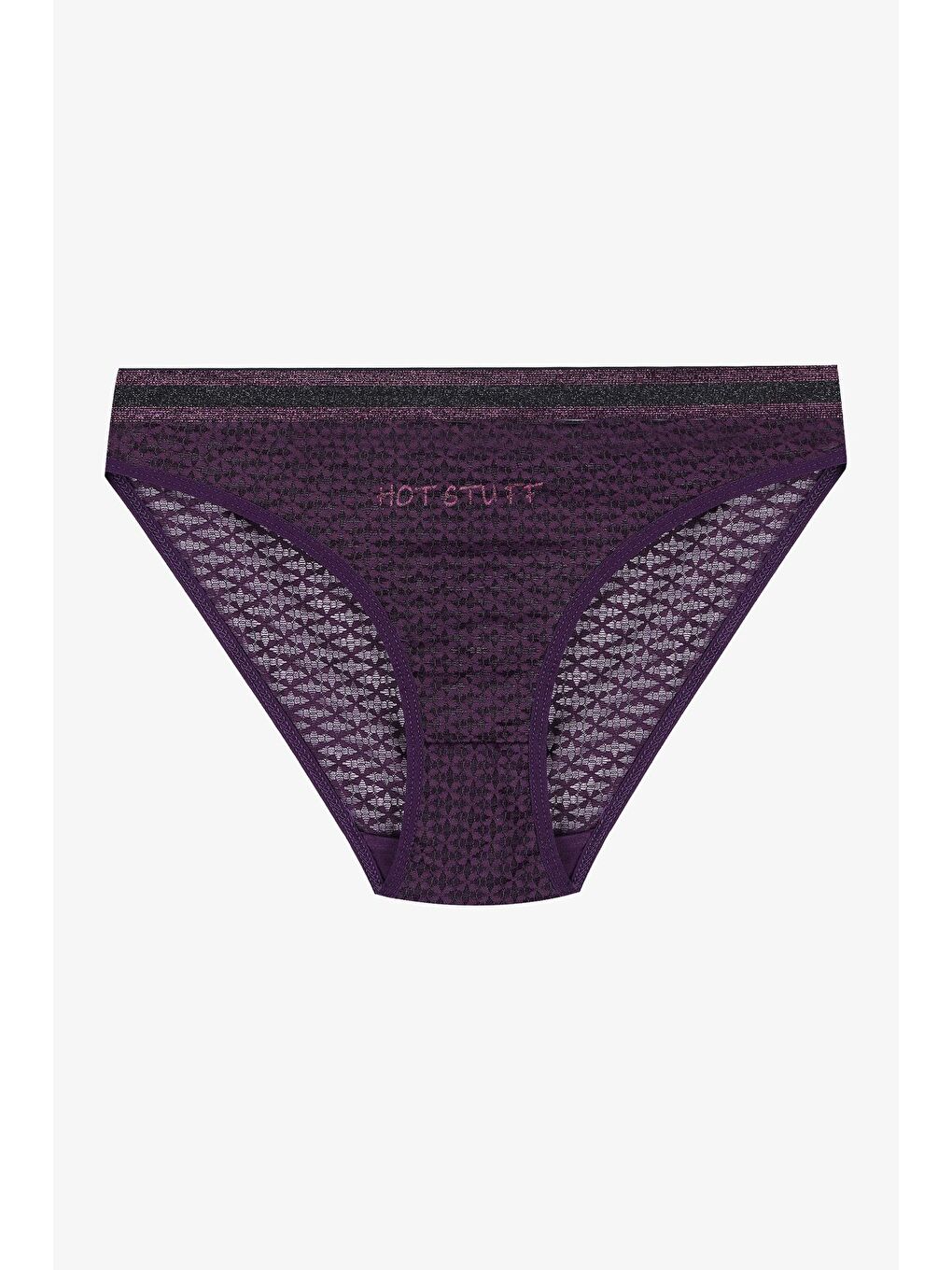 Pembe Kadın 3'lü Dantelli - Baskılı Külot-2