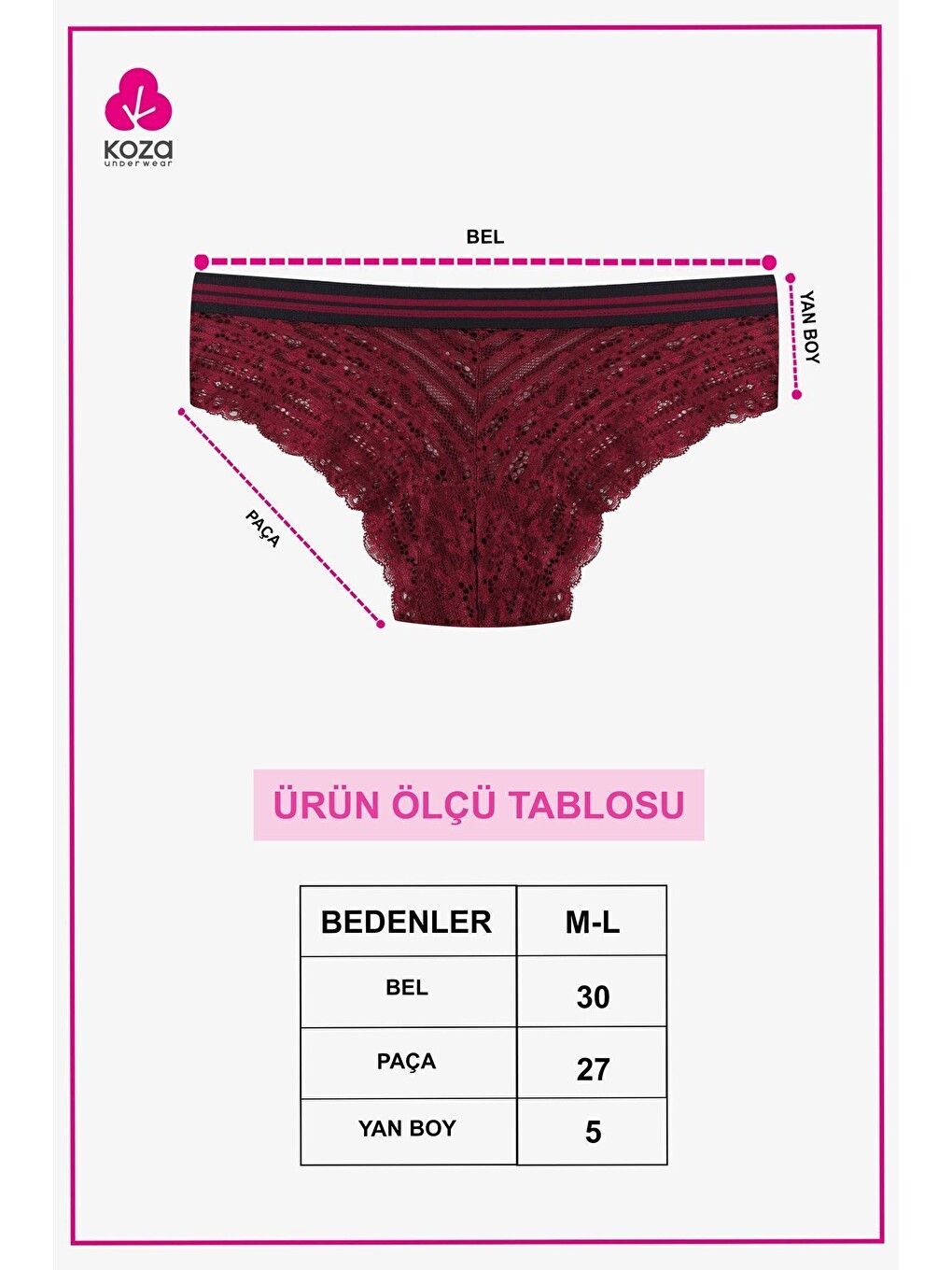 Bej Kadın 3'lü Çizgili Lastikli Dantelli Külot-4