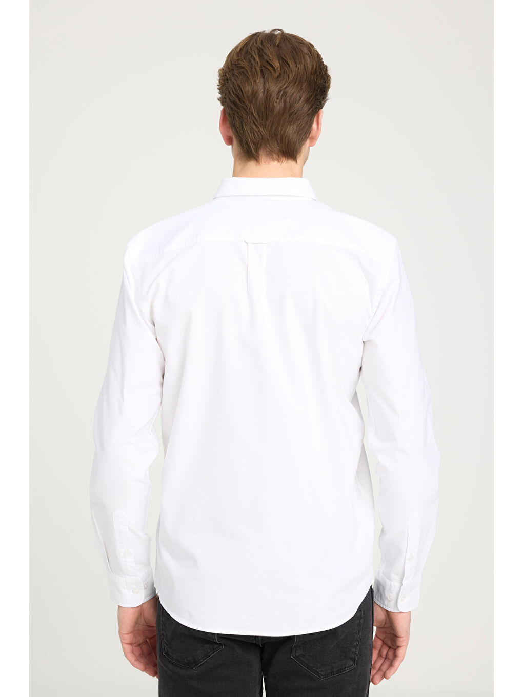 Regular Fit Normal Kesim %100 Pamuk Uzun Kollu Beyaz Oxford Gömlek-4