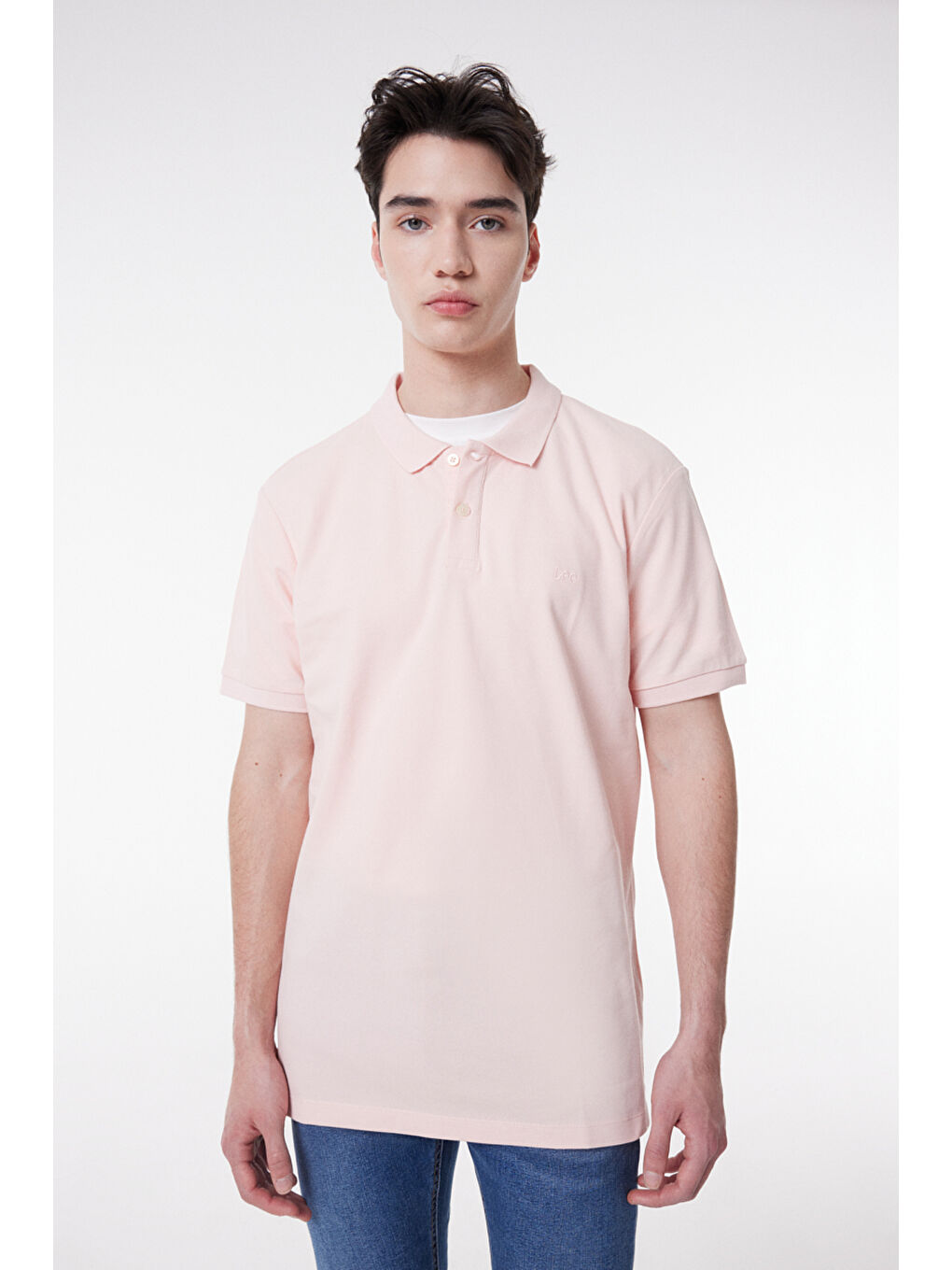 Pembe Regular Fit Normal Kesim Polo Yaka %100 Pamuk Tişört-2