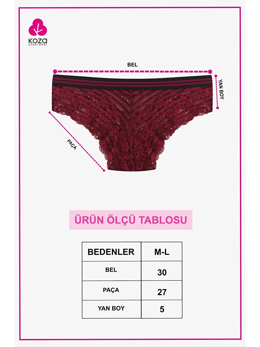 Bej Kadın 3'lü Çizgili Lastikli Dantelli Külot-9