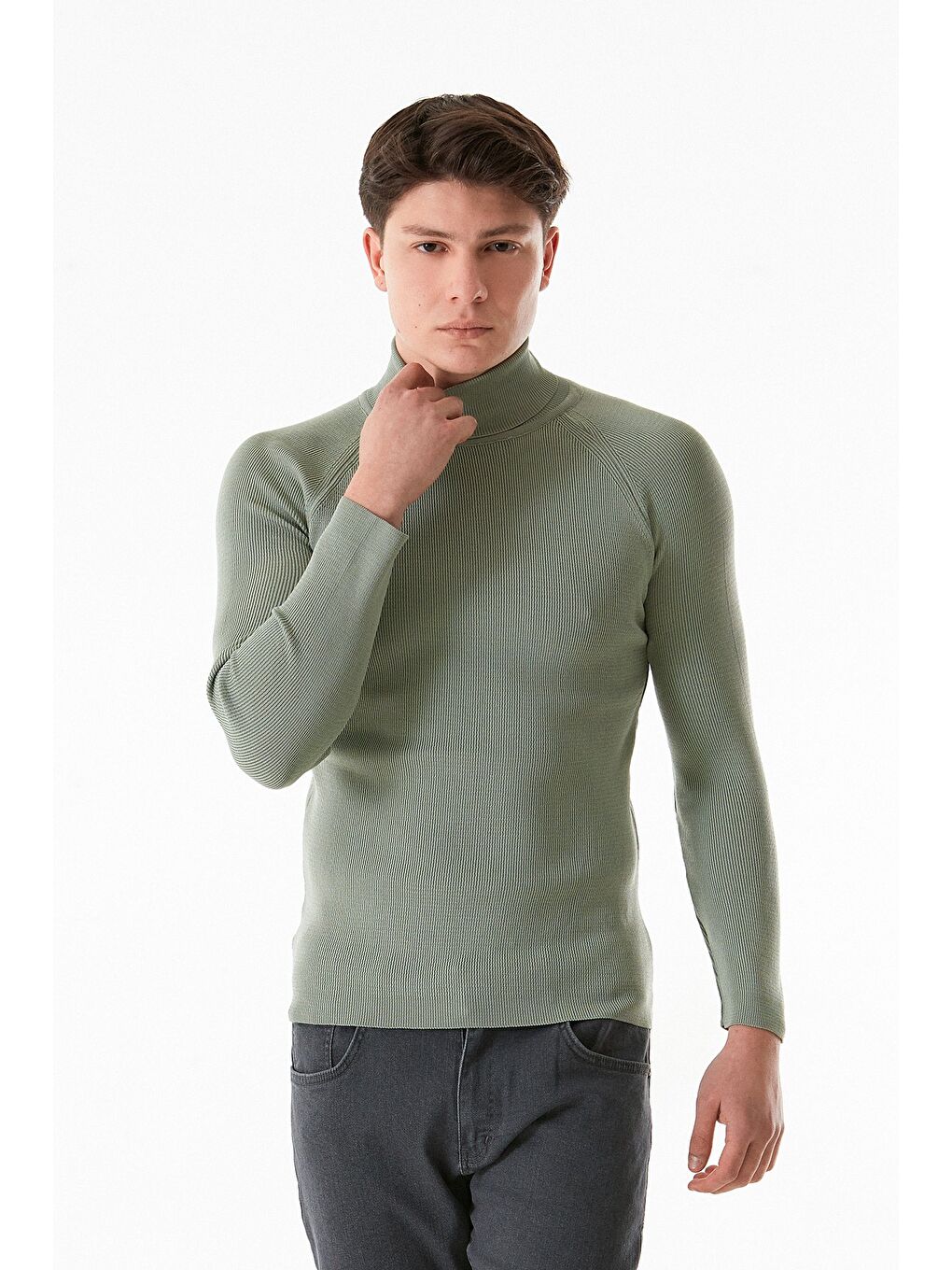 Turkuaz Basic Balıkçı Yaka Triko Kazak-1