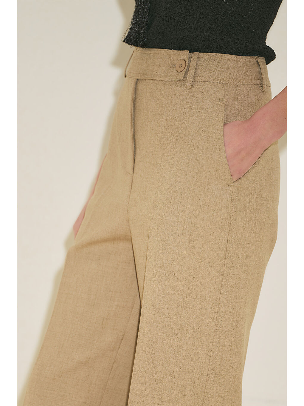 Kahverengi Straıght Klasik Pantolon Camel-1