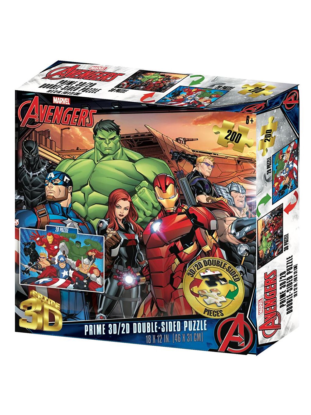 Marvel Avengers Çift Taraflı Puzzle 200 Parça 37551