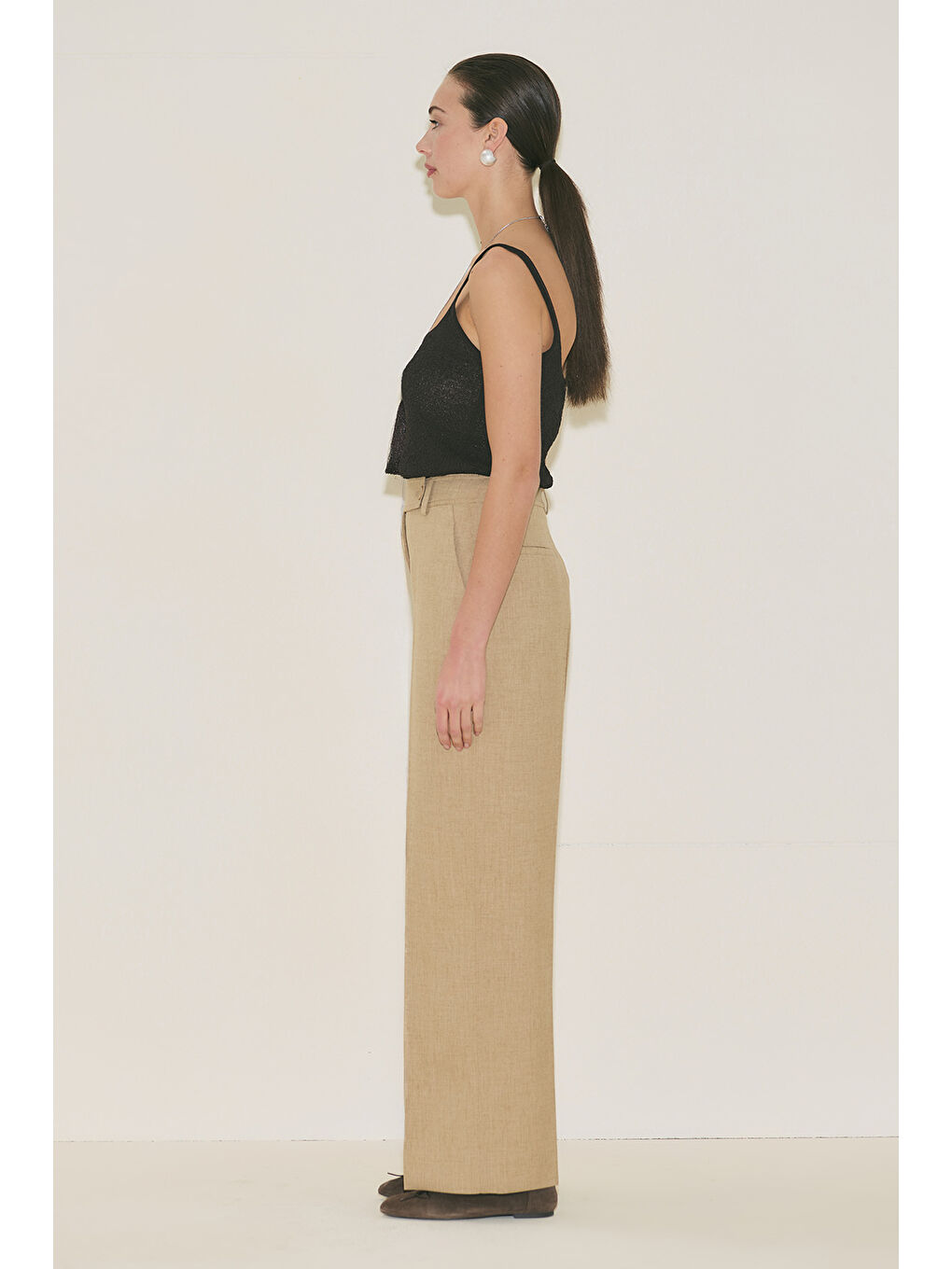 Kahverengi Straıght Klasik Pantolon Camel-4