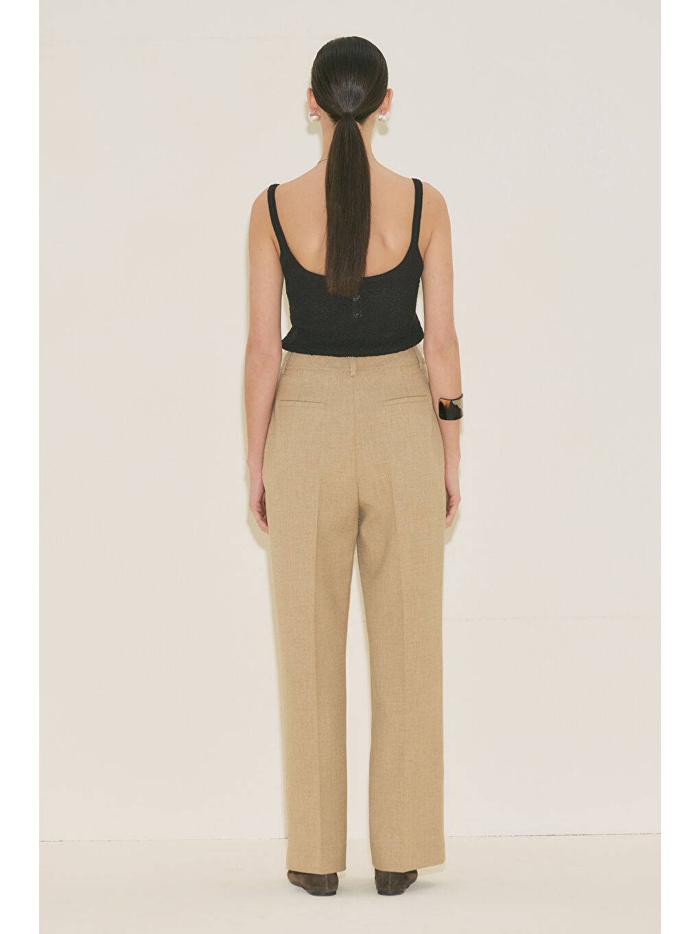 Kahverengi Straıght Klasik Pantolon Camel-5