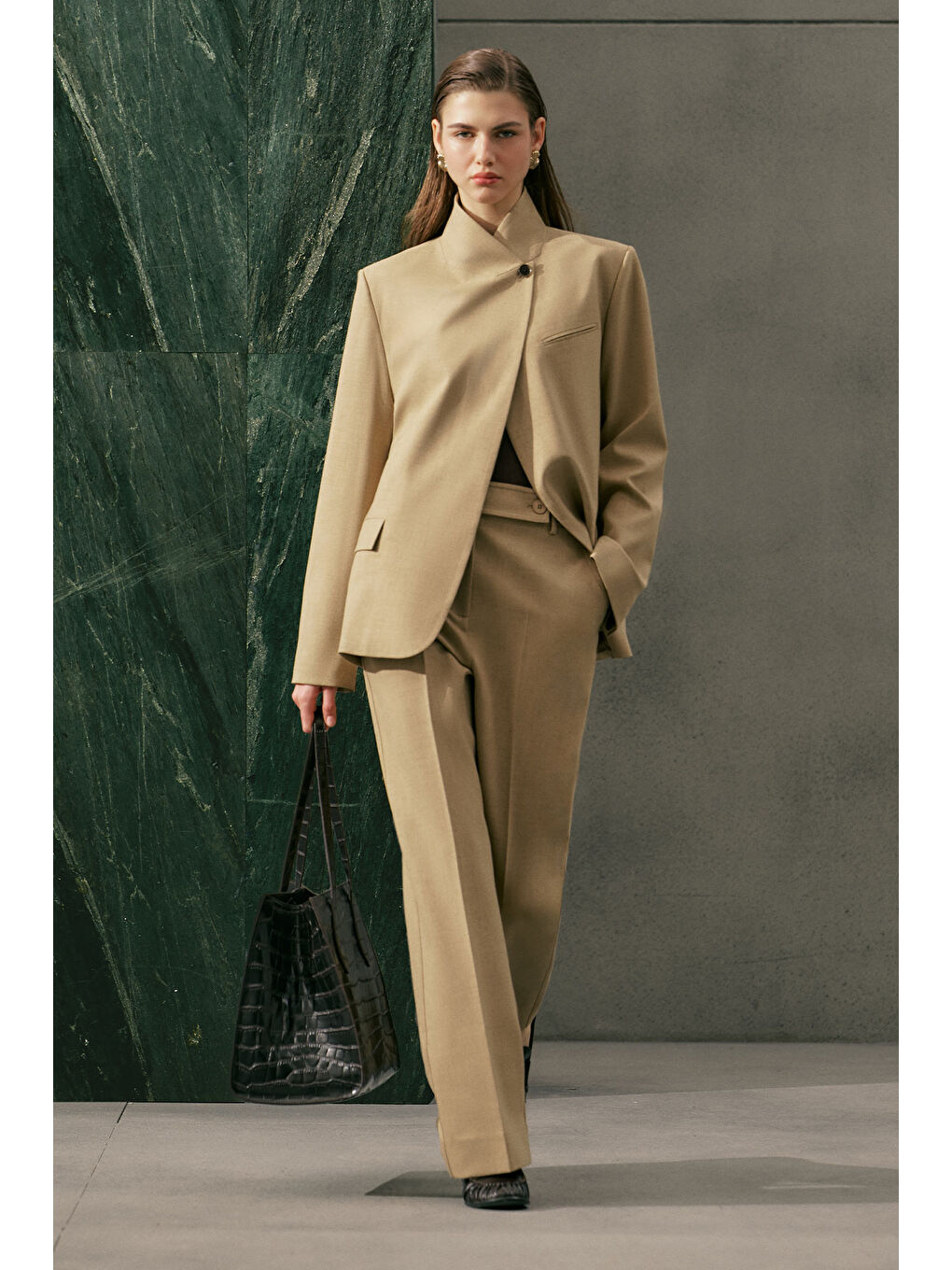 Kahverengi Straıght Klasik Pantolon Camel-6