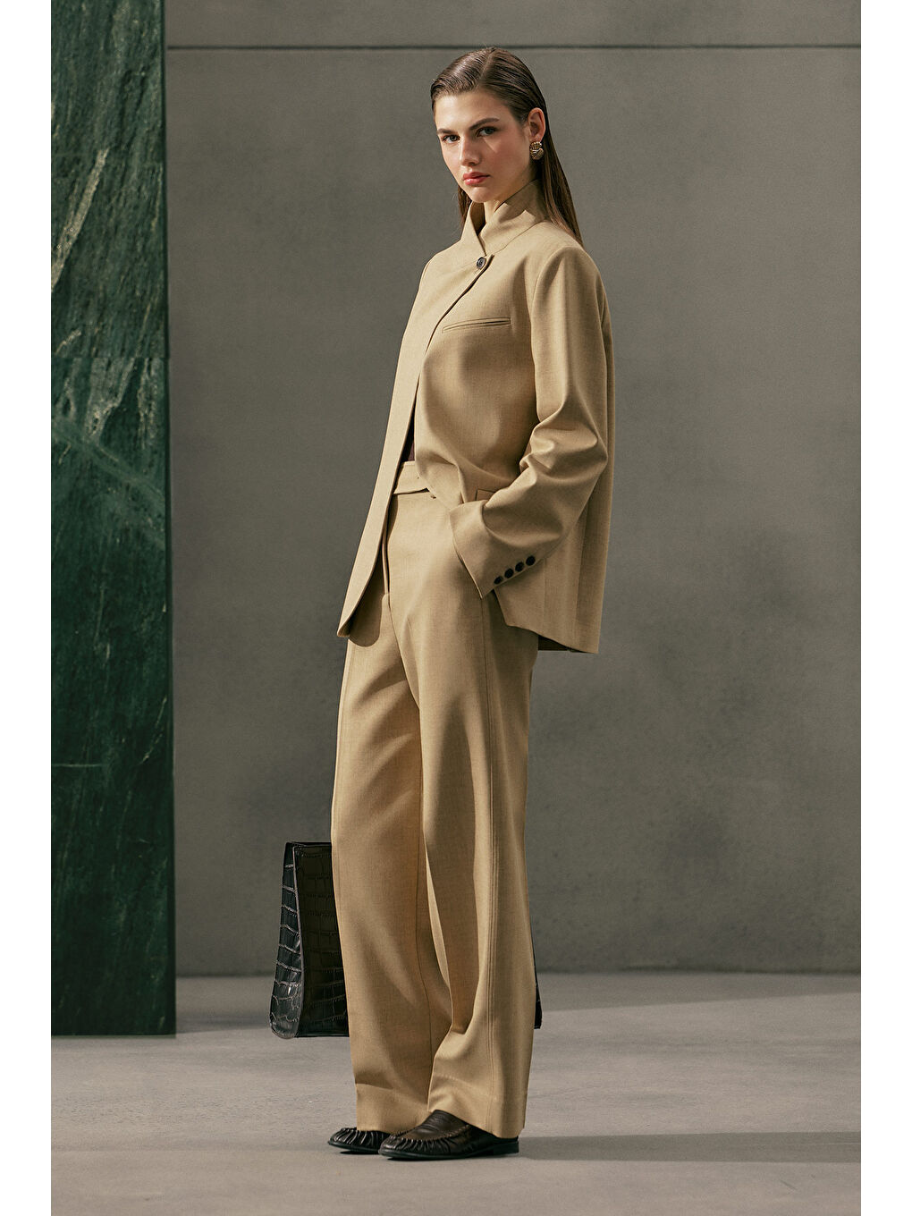 Kahverengi Straıght Klasik Pantolon Camel-7