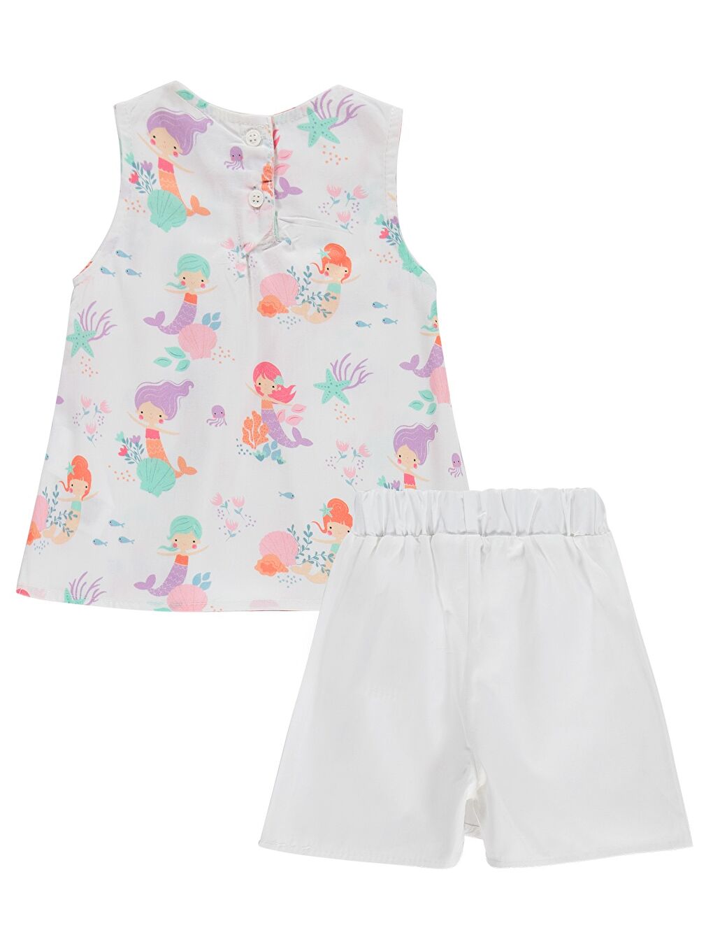 Baby Deniz Kızı Empirme Şort Etek 6-18 Ay Takım - Ekru-2