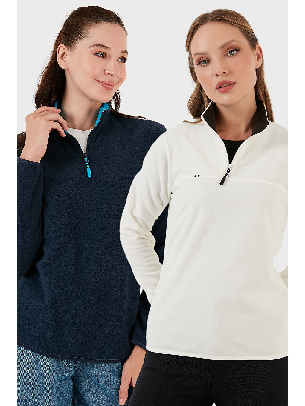 Ekru Slim Fit Yumuşak Dokulu Anti-Pilling Tüylenme Yapmayan 2'li Paket Polar 5907000S2