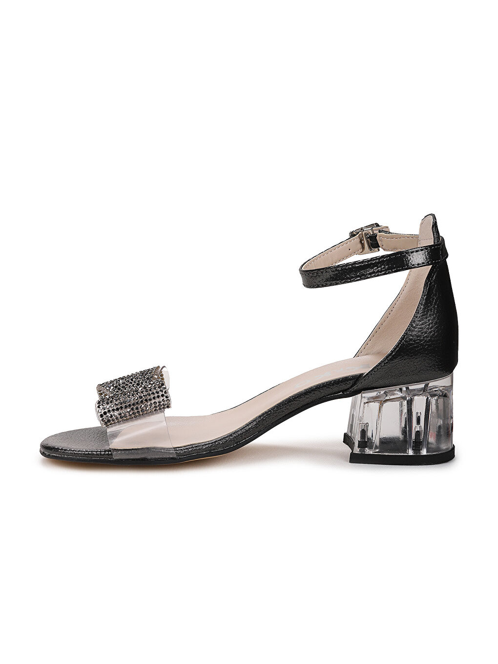 Bej Tire Vakko Kız Çocuk 4 Cm Şeffaf Topuklu Sandalet Abiye Ayakkabı-3