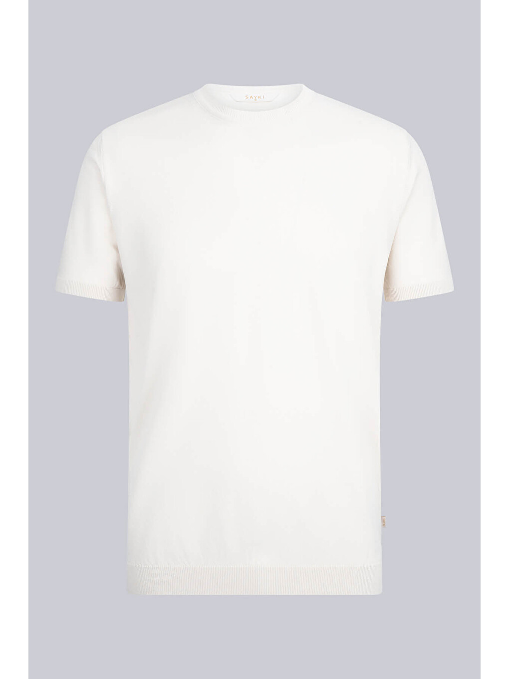 Ekru Regular Fit Bisiklet Yaka Rayon Tişört