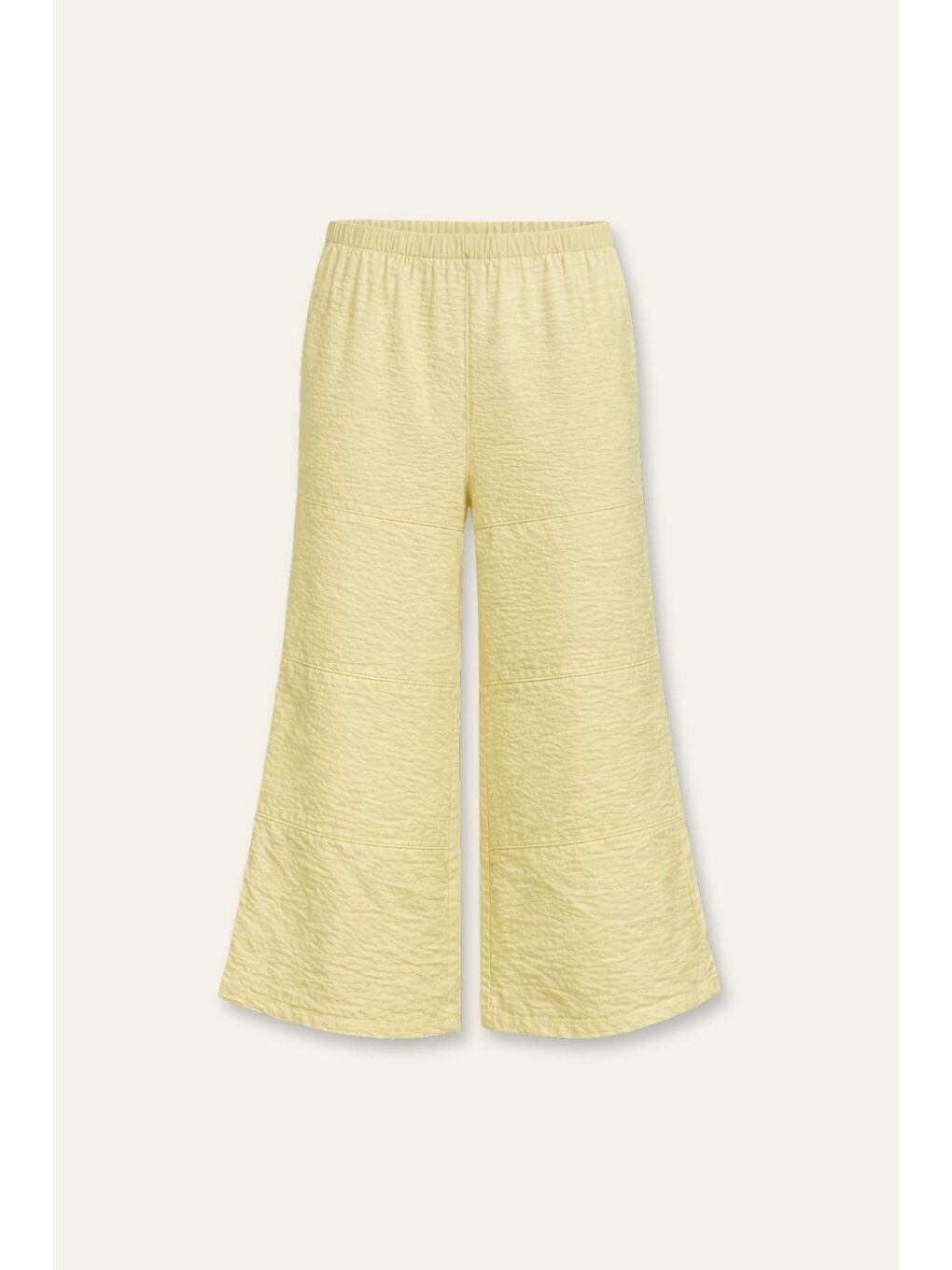 Kız Çocuk Volanlı Dokuma Pantolon - Sarı-1