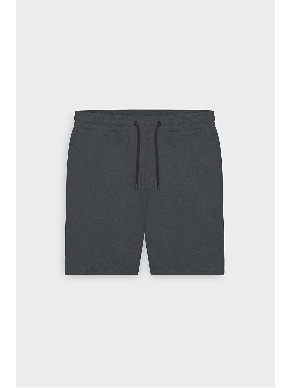 Erkek Antrasit-Melanj Standart Fit Günlük Rahat Spor Örme Şort-5