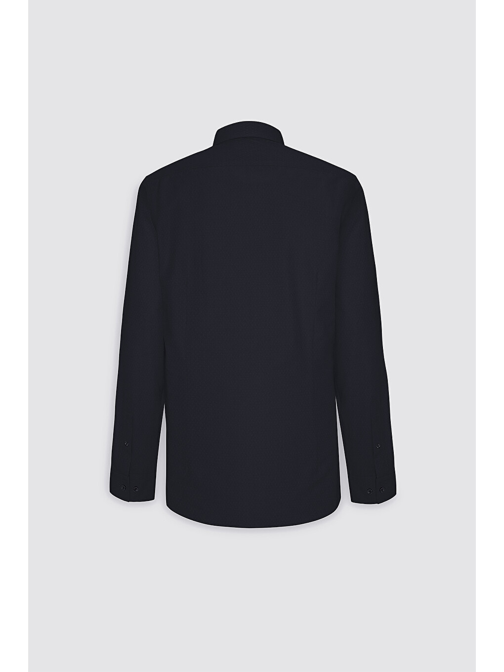 Erkek Siyah Slim Fit Dar Kesim Klasik Yaka Pamuklu Armürlü Gömlek-9
