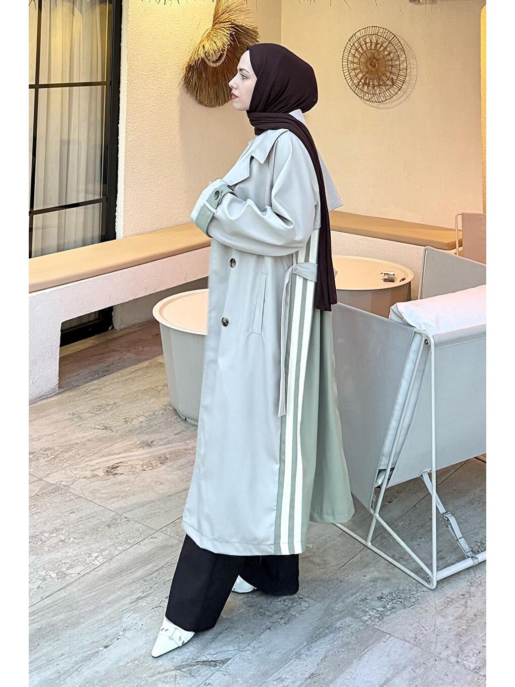 Şerit Detay Kuşaklı Trenç Çağla Yeşili-1