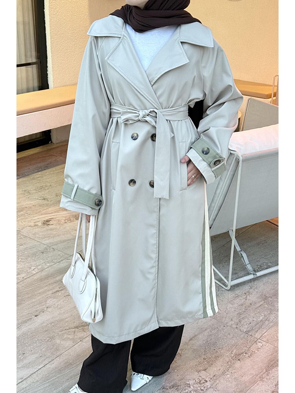 Şerit Detay Kuşaklı Trenç Çağla Yeşili-2