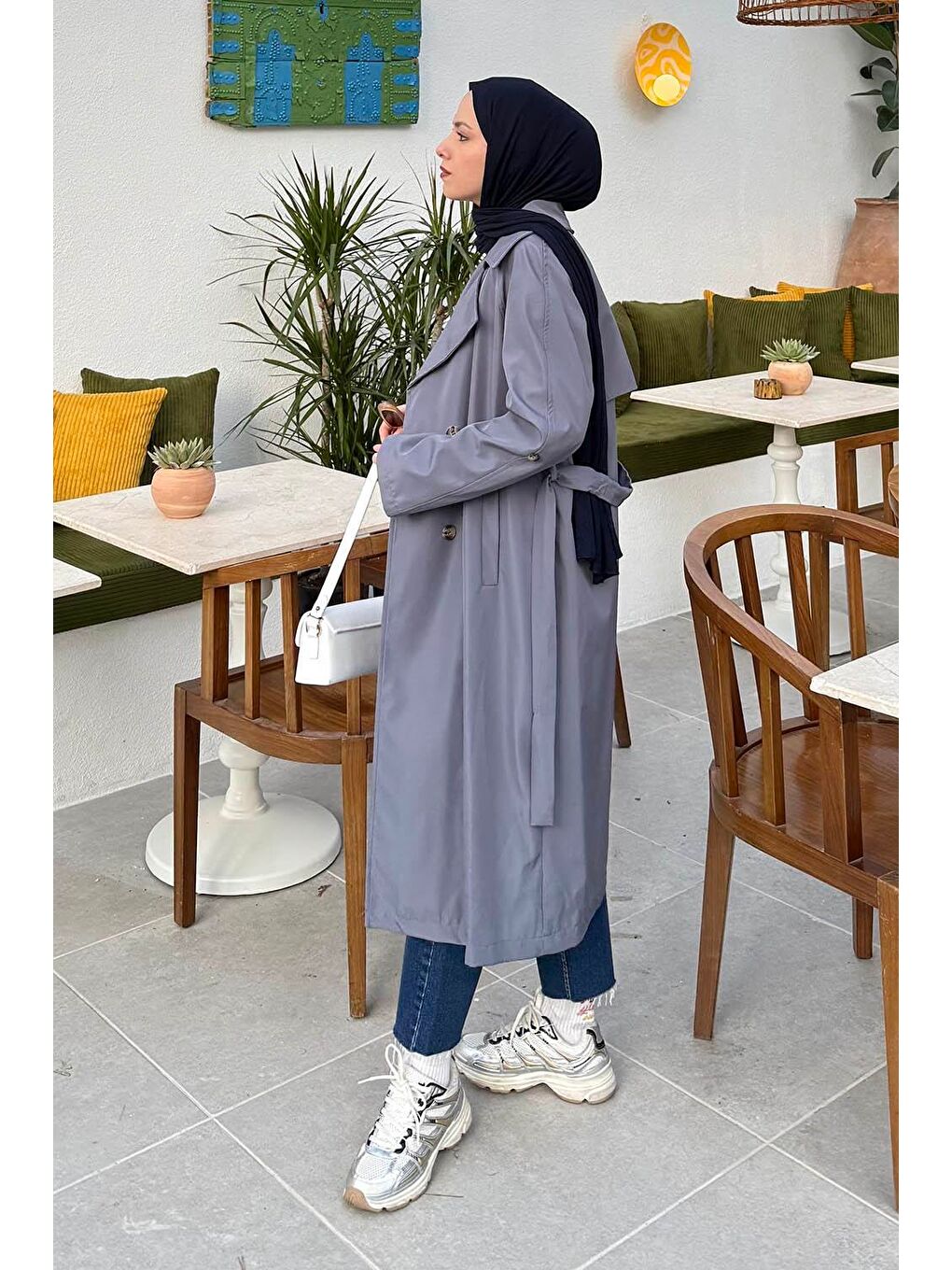 Kolu Katlamalı Trenç Antrasit-1