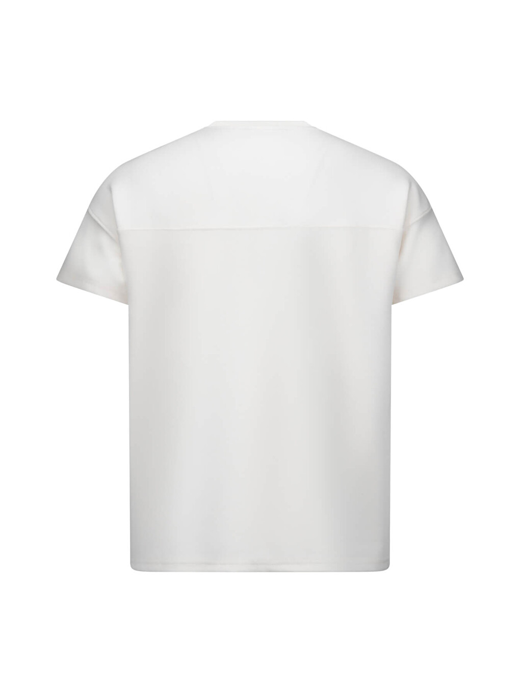 Beyaz Regular Fit Bisiklet Yaka Oversize Tişört-1