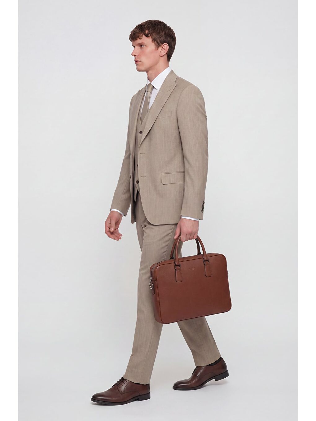 Açık Bej Vest Suit Prnt-2