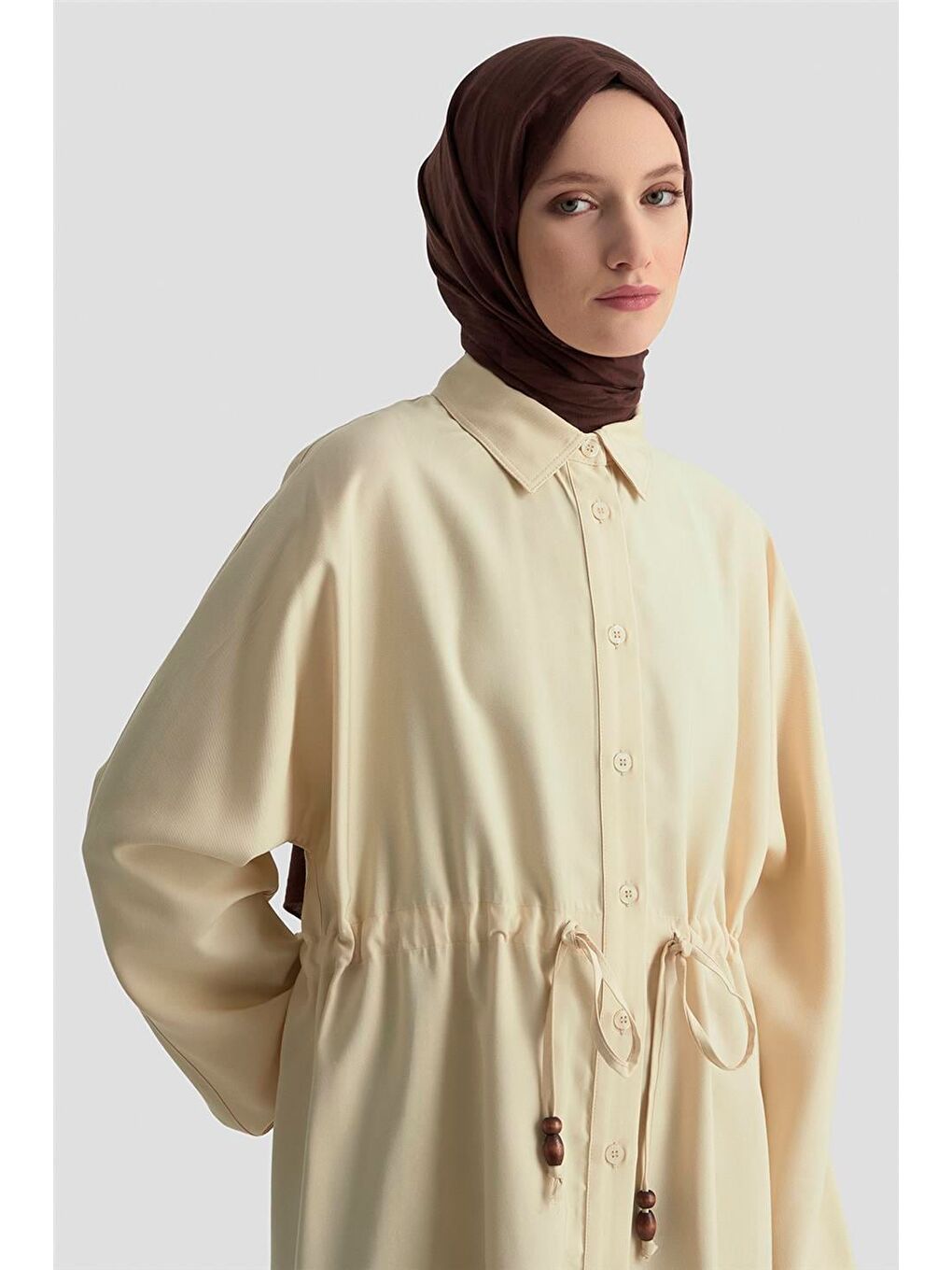 Bağcıklı Safari Tunik 25Kd9012 Bej