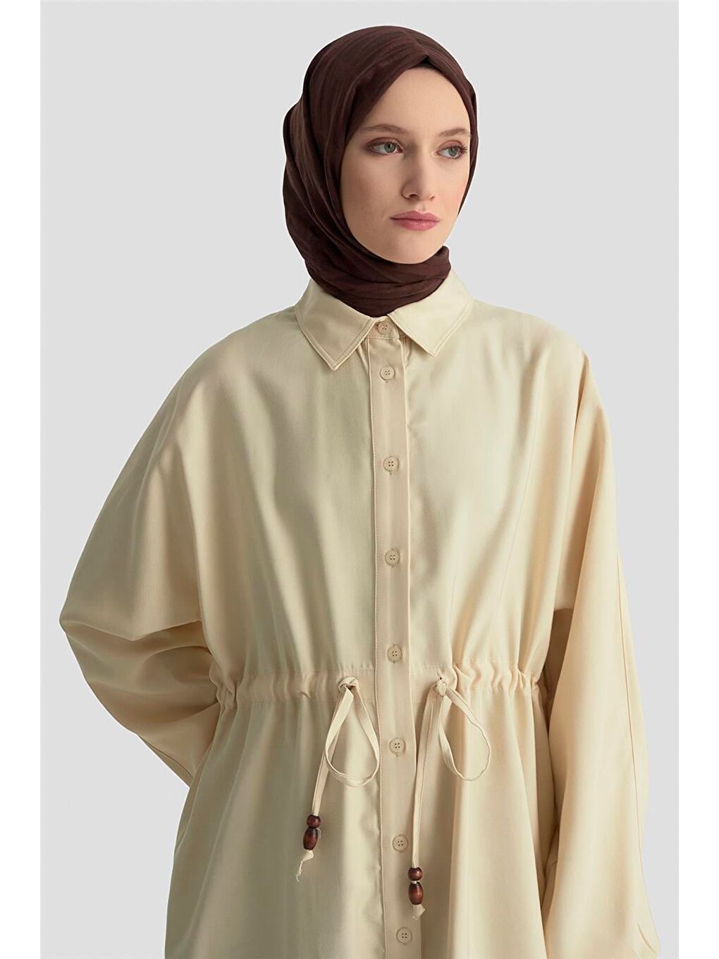 Bağcıklı Safari Tunik 25Kd9012 Bej-1