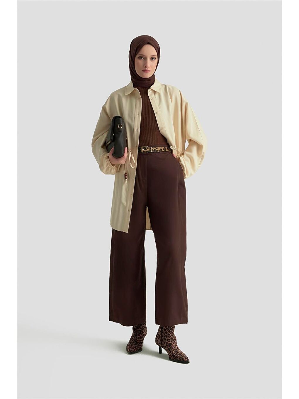 Bağcıklı Safari Tunik 25Kd9012 Bej-2