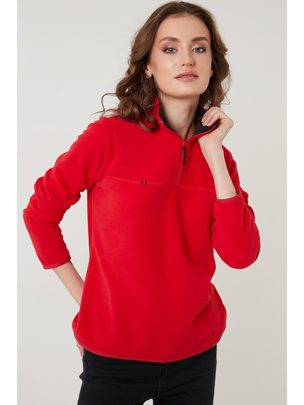 Kırmızı Slim Fit Yumuşak Dokulu Anti-Pilling Tüylenme Yapmayan 2'li Paket Polar 5907000S2-1