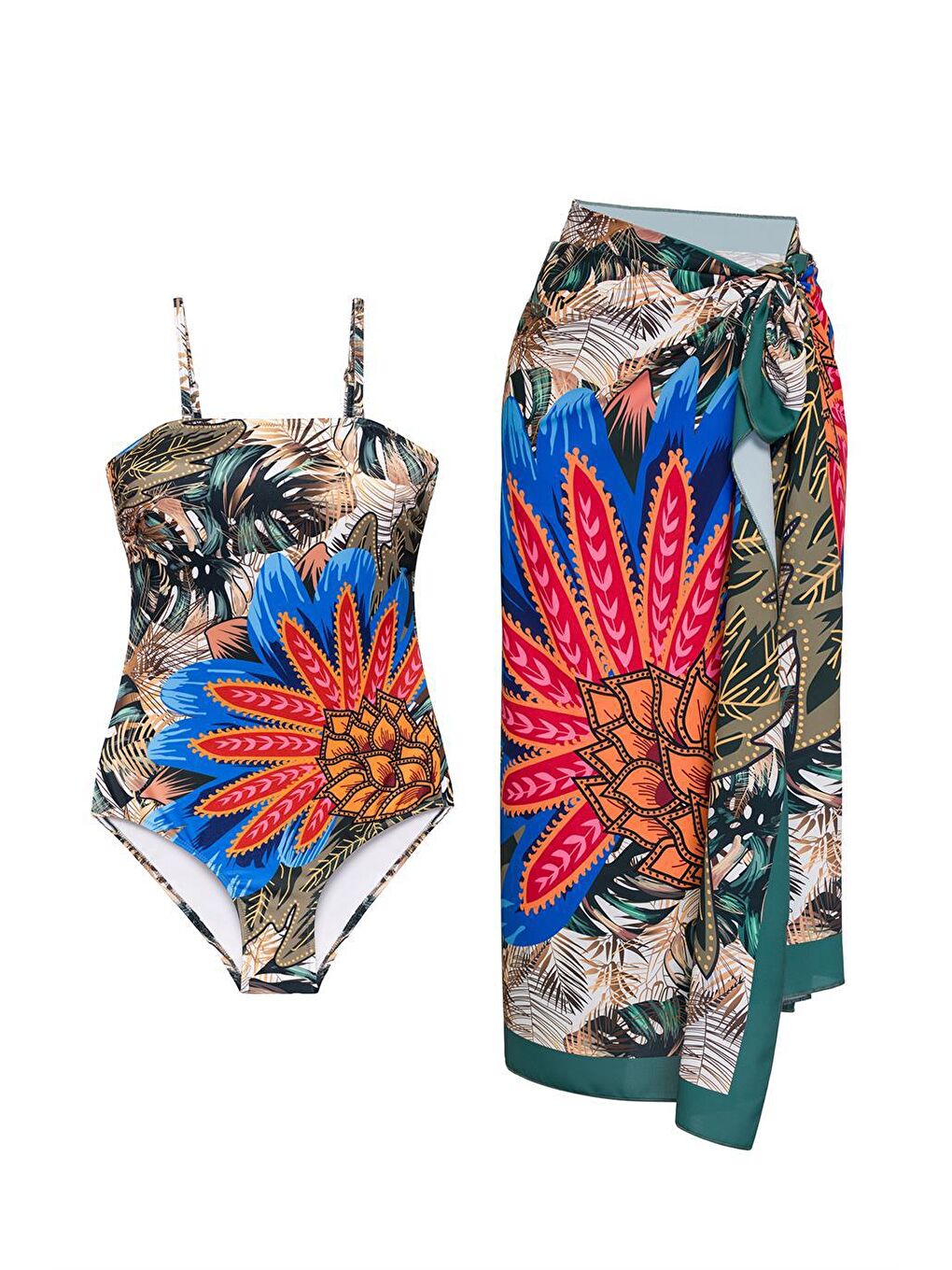 Karışık Pareolu Straplez Mayo