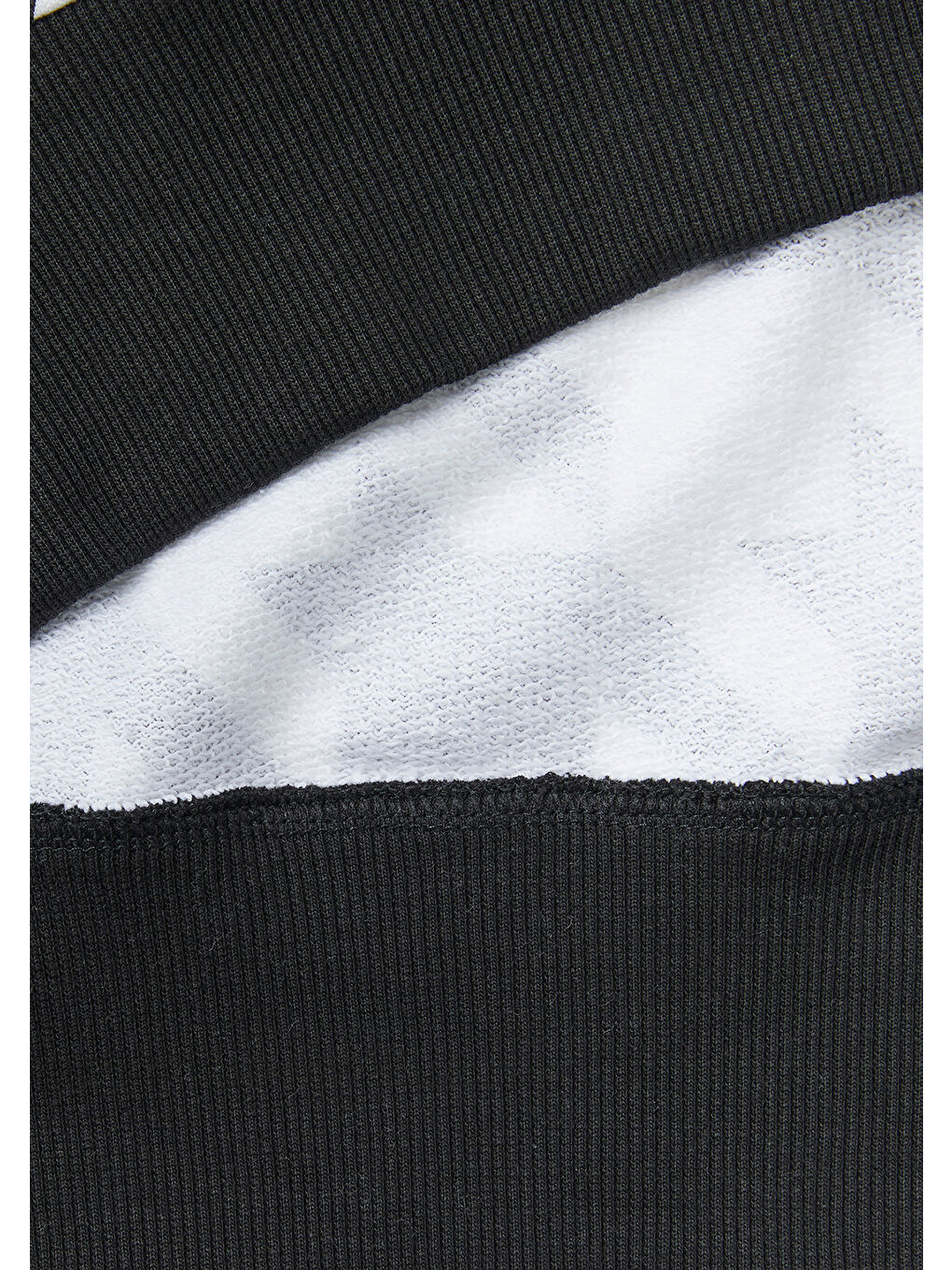 Kadın Siyah-Beyaz Kazayağı Desenli Boxy Fit Sweatshirt-5