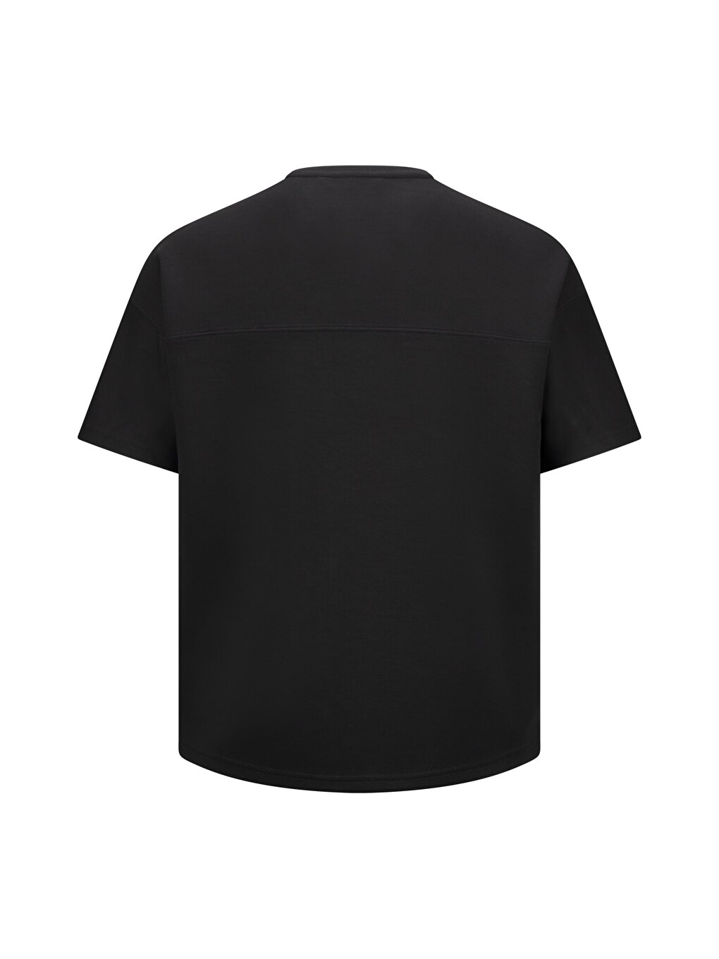 Siyah Regular Fit Bisiklet Yaka Oversize Tişört-1