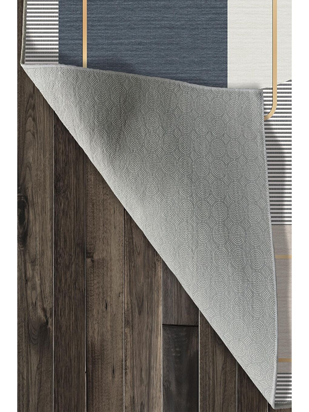 Gri Dekoratif Özel Tasarım Yıkanabilir, Modern Halı  120x180-5