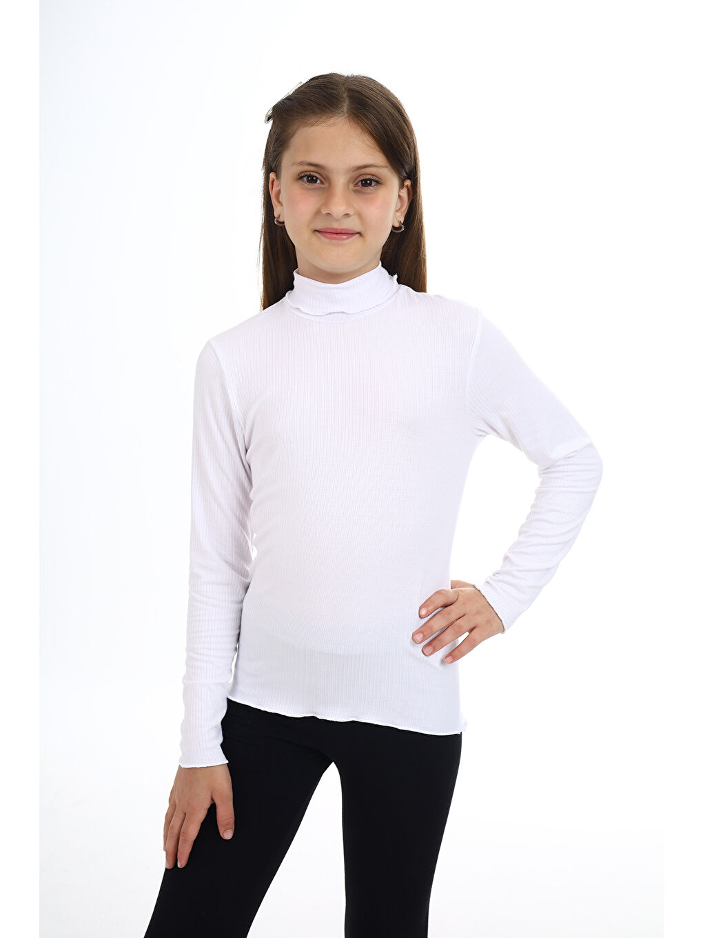 Beyaz Kız Çocuk Okul Tişört-1