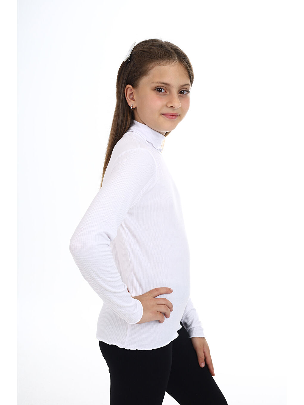 Beyaz Kız Çocuk Okul Tişört-2